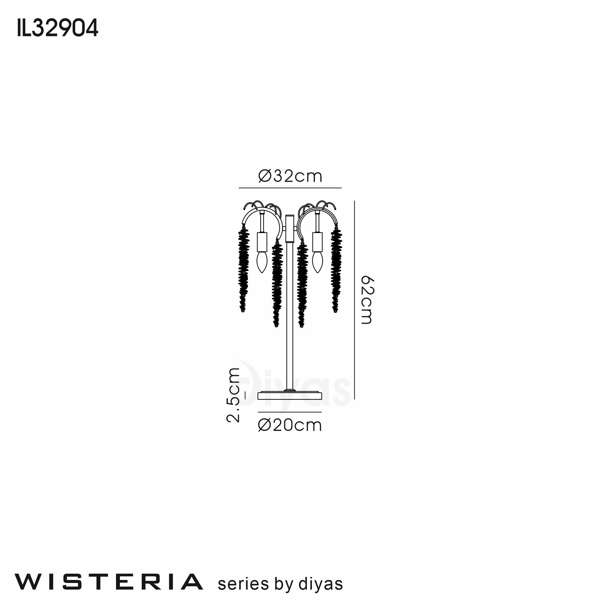 Wisteria Polished Nickel Crystal Table Lamps Diyas Designer Table Lamps